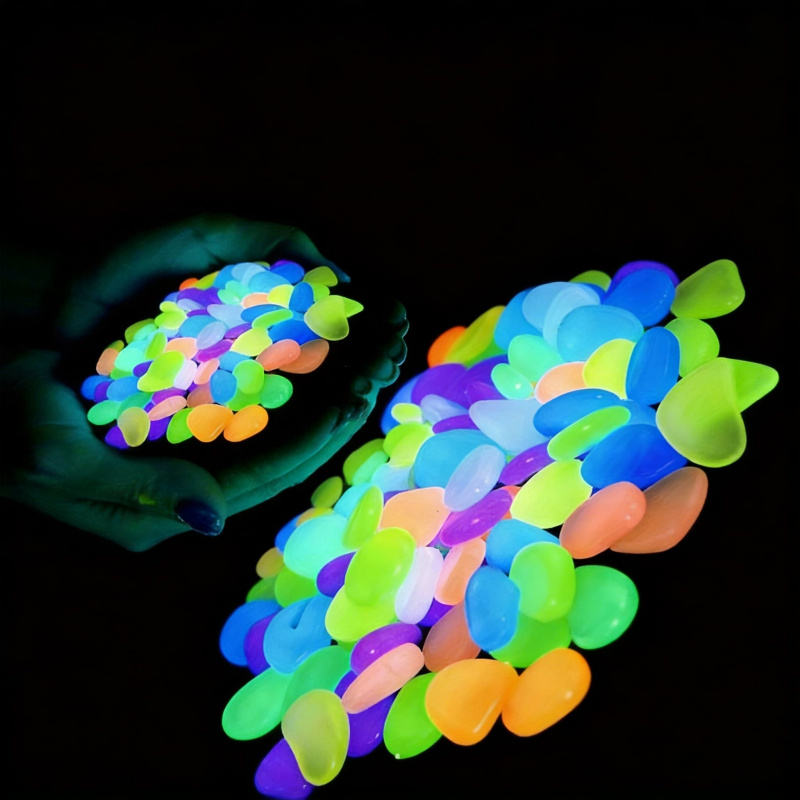 Aquarium Marine Fish - Glowing pebbles100-500pcsLuminous resin stones for landscape