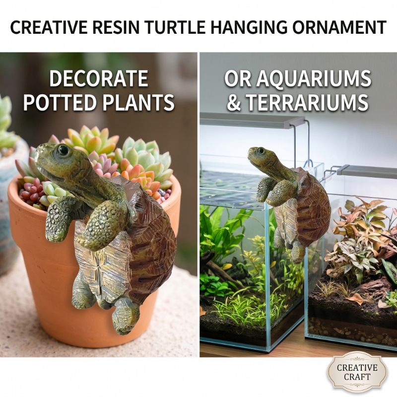 Aquarium Marine Fish - Fishing Turtle Hanging Turtle Figurine for