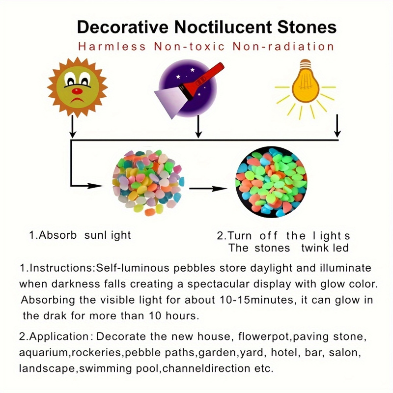 Glowing pebbles100-500pcsLumin - Aquarium Marine Fish ulasan dan harga